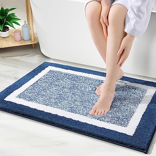 smiry rutschfeste Badezimmerteppich, Super Weich Saugfähig Badematte Waschbar Badteppich Flauschiger Duschvorleger für Badezimmer Mikrofaser Badvorleger Badematten- 50x75 cm, Marineblau smiry rutschfeste Badezimmerteppich, Super Weich Saugfähig Badematte Waschbar Badteppich Flauschiger Duschvorleger für Badezimmer Mikrofaser Badvorleger Badematten- 50x75 cm, Marineblau von smiry
