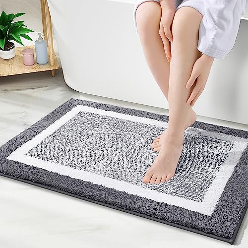 smiry rutschfeste Badezimmerteppich, Super Weich Saugfähig Badematte Waschbar Badteppich Flauschiger Duschvorleger für Badezimmer Mikrofaser Badvorleger Badematten- 60x90 cm, Dunkelgrau smiry rutschfeste Badezimmerteppich, Super Weich Saugfähig Badematte Waschbar Badteppich Flauschiger Duschvorleger für Badezimmer Mikrofaser Badvorleger Badematten- 60x90 cm, Dunkelgrau von smiry