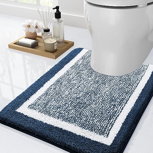 smiry rutschfeste Badezimmerteppich, Super Weich Saugfähig U-Shape Badematte Waschbar Badteppich Duschvorleger für Badezimmer Mikrofaser Badvorleger - 50x60 cm, Marineblau smiry rutschfeste Badezimmerteppich, Super Weich Saugfähig U-Shape Badematte Waschbar Badteppich Duschvorleger für Badezimmer Mikrofaser Badvorleger - 50x60 cm, Marineblau von smiry