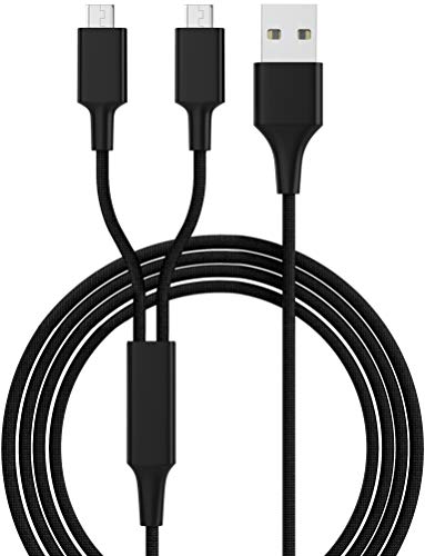 smrter Doppel USB-Ladekabel kompatibel für alle Geräten mit Micro-USB Anschluss, 120 cm lang, aus Nylon und Aluminum - Ultra robust (Micro USB) von smrter