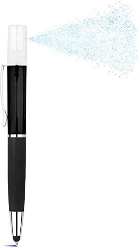 smrter Bactilla - 3in1 Kugelschreiber und Touchpen mit Sprühfunktion für Desinfektionsmittel - das ideale Hygiene-Tool (Schwarz, 3 Stück) von smrter
