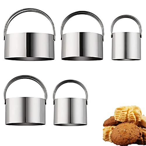 5 Stück Ausstecher rund Ausstechformen Ringe Keksformen Edelstahl Cookie Cutter Ring für Mousse-Kuchen Plätzchen Kekse Gebäck von smtfcty
