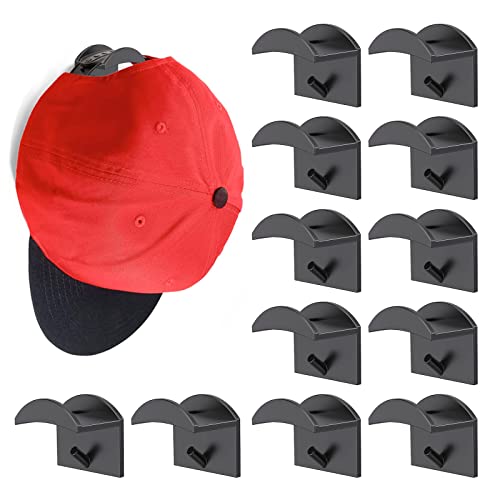smtfcty Elbstklebende Huthaken 12 Stück Hutständer für Baseballkappen Geeignet für an der Wand montierte No Drill Hat Rack Organizer von smtfcty