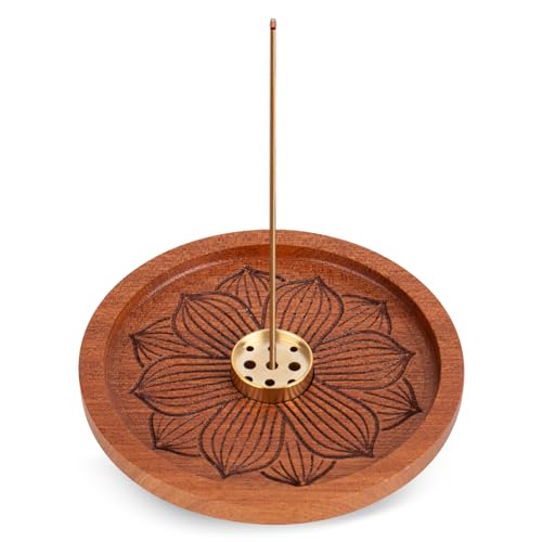 Holz Räucherstäbchenhalter, Lotus Stick Räuchergefäß Weihrauchhalter Brenner Lotus Weihrauchbrenner Brenner Incense Sticks Meditation Zubehör 9 Loch Weihrauchbrenner Duft Zubehör von smtfcty