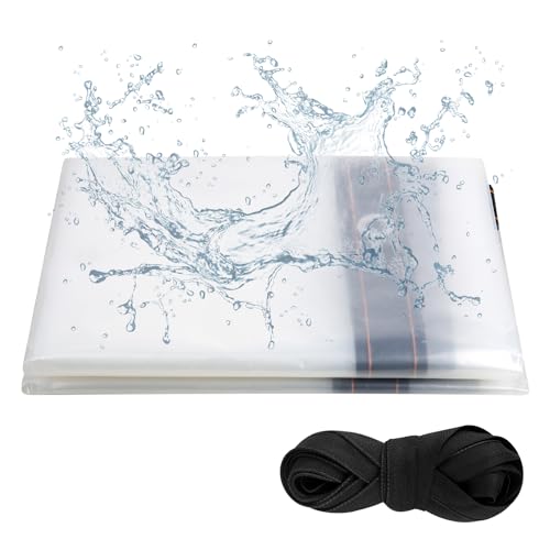 smtfcty Abdeckplane Gewebeplan 110g/M² transparent 2m X 2m Schutzplane | Bootsplane Garten wasserdichte Planemit Ösen Mit Bindeseil Waschbare Wetterfeste Tarp von smtfcty