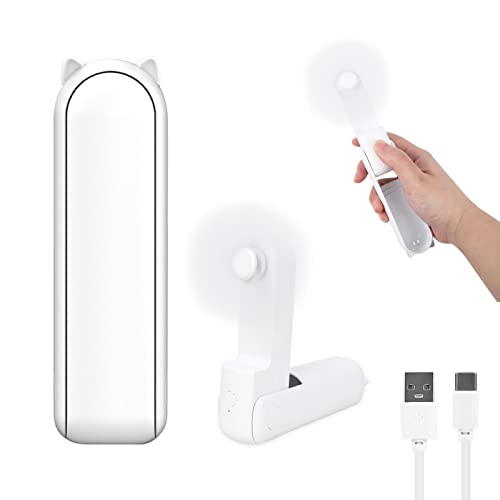 smtfcty Handventilator Mini Tragbarer Handventilator Batteriebetrieben [14-21 Stunden], Wiederaufladbarer, Faltbarer USB-Lüfter, Leiser Persönlicher Ventilator für zu Hause, Draußen von smtfcty