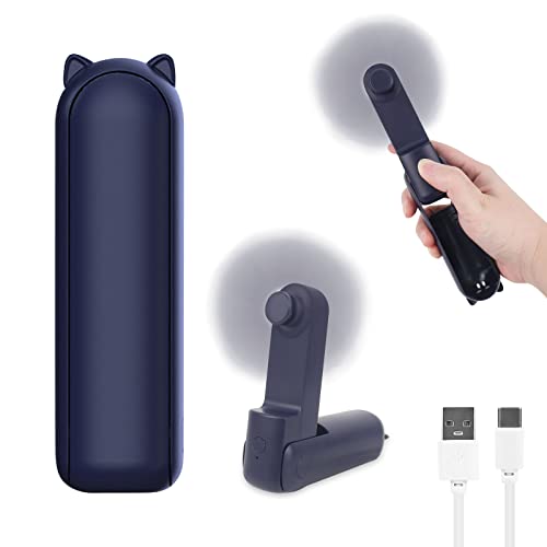 smtfcty USB Tischventilator Clip Fan mit 2800mAh Wiederaufladbare Batterie, Min Ventilator mit 3 Geschwindigkeitsstufen und Lichtern,360° Drehung Tischventilatoren Akku für drinnen draußen von smtfcty