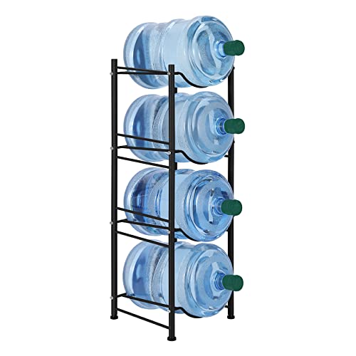 1.5 Liter Wasserflaschen-Krughalter, 4 Ebenen, strapazierfähig, Wasserkühler, Krug, Aufbewahrungsregal, abnehmbares Gallonen-Wasserkrug, Flaschen-Organizer, Regal für Zuhause, platzsparend, Schwarz von smusei