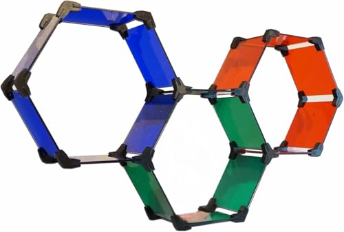HexaFlex – Modulares Hexagon-Regalsystem aus Plexiglas, erweiterbar & individuell gestaltbar – Wandregal für Bücher & Deko – Set für 3 Waben – Farbe wählbar: rot, grün, blau, transparent (transparent) von sneex print it!