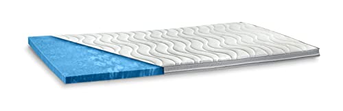 AQUASOFT Gelschaum-Topper Matratzenauflage | 10 cm Gesamthöhe | waschbarer Bezug mit 3D-Mesh-Klimaband und Stegkanten | hydrophile Eigenschaften | besonders Softer Touch | 100 x 200 cm von snoozo
