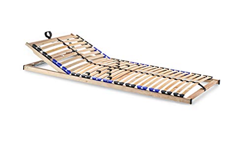 snoozo Lattenrost Lattenrahmen TwinFlex | 28 Federleisten | 5-facher Härteverstellung | zur Selbstmontage | geeignet für alle Matratzen | Kopfteil verstellbar | 100 x 200 cm von snoozo