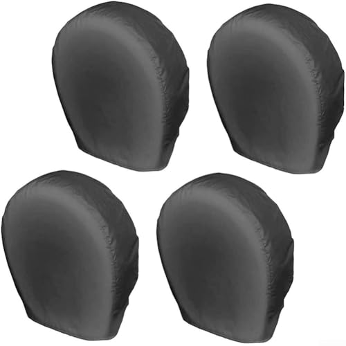 420D Oxford Cloth 4PCS Tire Covers with Windproof Elastic Rope Providing Secure and Waterproof Protection for Vehicle Wheels (L Black) von snowchecking
