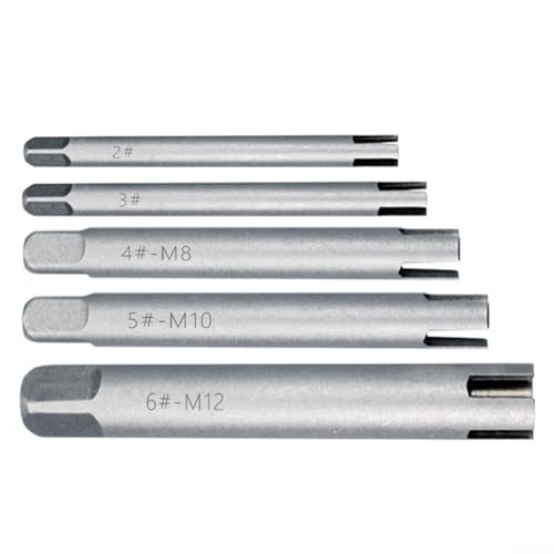 5 Stück M5 Schraubenentferner-Werkzeuge, gebrochener Wasserhahn-Extraktor mit 3 Krallen-Design, Bohrer aus legiertem Stahl für schnelles Herausziehen von snowchecking