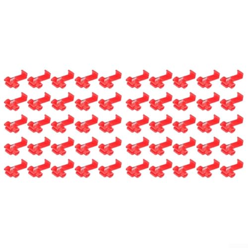 50 Stück Schnellverbinder Terminal Crimp-Set mit Isolations-Piercing-Mechanismus für sichere und sichere elektrische Verkabelung und Kabel (rot) von snowchecking