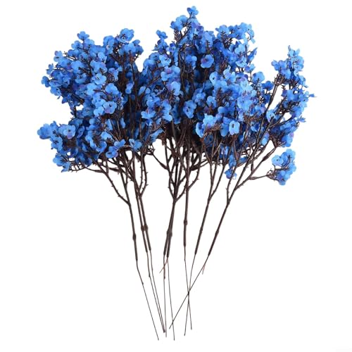 8 Stück künstliche Schleierkraut Seidenblumen Atem Blumenstrauß langer Stiel Hochzeit Haus Garten dekorative Blumen für Hochzeiten Partys oder Heim-Styling (blau) von snowchecking