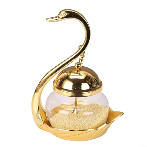 Artistic Swan Gewürzhalter aus Glas mit Servierlöffel, eine stilvolle Note für jede Küche (A) von snowchecking