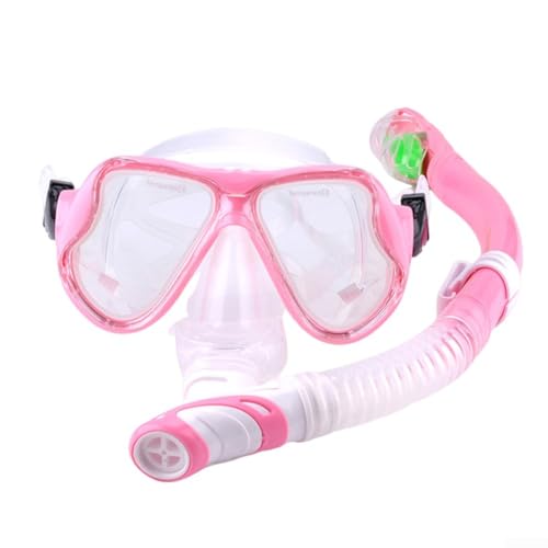 Bequemes Schnorchel-Set für Erwachsene mit Silikonmaterialien und gehärteten Glaslinsen (Rosa) von snowchecking