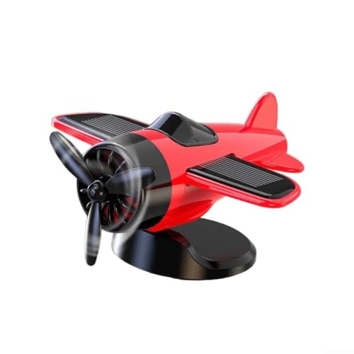 Charmantes solarbetriebenes rotierendes Flugzeug für Autoliebhaber, perfekte Schreibtisch- und Auto-Dekoration (rot) von snowchecking