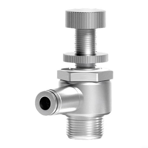 Drosselklappenventil mit M5-Schnellanschluss-Armaturen für 6 mm Rohraußendurchmesser, entworfen für einstellbare Luftstromregulierung in industriellen Umgebungen (SL6-03) von snowchecking
