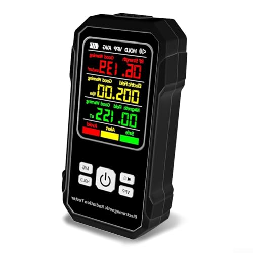 Echtzeit-Elektromagnetisches Strahlungsmessgerät zur Überwachung elektrischer Felder und Magnetstärke in Wohnungen, Büros und Fabriken (schwarz) von snowchecking