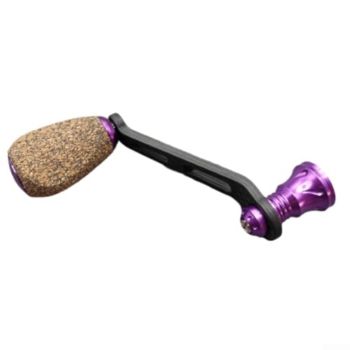 Ersatzgriff zum Einschrauben aus Kohlefaser für DAIWA Rollen, Gummi-Korkgriff mit Doppellager für Angelrollenteile (lila) von snowchecking