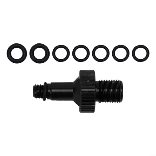 Fahrrad Hintere Stoßluftpumpe Ventil Adapter Werkzeug Kompatibel mit Aluminiumlegierung Konstruktion mit 7 Ersatz-O-Ringen von snowchecking