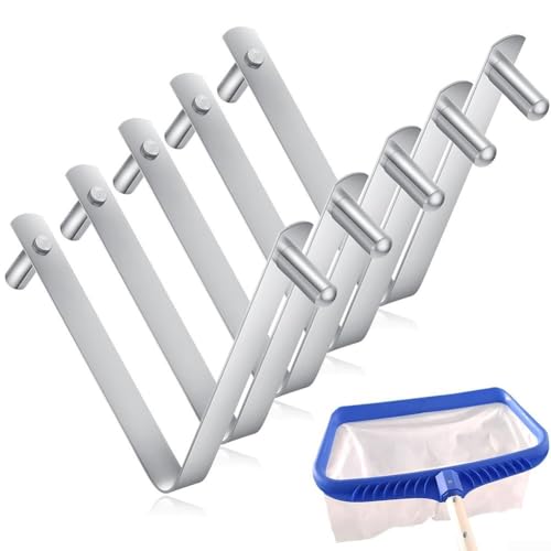 For pool Brush Clips Stainless Steel V Shaped Pole Clips for For Pool and Spa Tools Compatible with Standard For pool Poles 3 8 cm Diameter Set of 5 (5pcs) von snowchecking