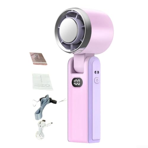 Hand-Turbo-Ventilator mit 9 m/s Windgeschwindigkeit, 3600 mAh, Lithium-Akku, 4 Flügel, Turbo-Design mit LED-Display, Typ-C-Aufladung, 100 Geschwindigkeitsregelung, Windkühlung (B) von snowchecking