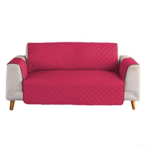 Haustiersicherer L-förmiger Couchbezug, wasserdicht und maschinenwaschbar für einfache Pflege (116 x 190 cm, Burgunderrot) von snowchecking