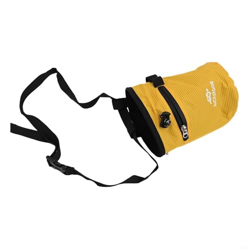 Kreidebeutel für Klettern und Fitnessaktivitäten, verhindert das Verschütten von Kreide mit wasserdichtem Material und Fleece-Innenfutter, Gelb von snowchecking