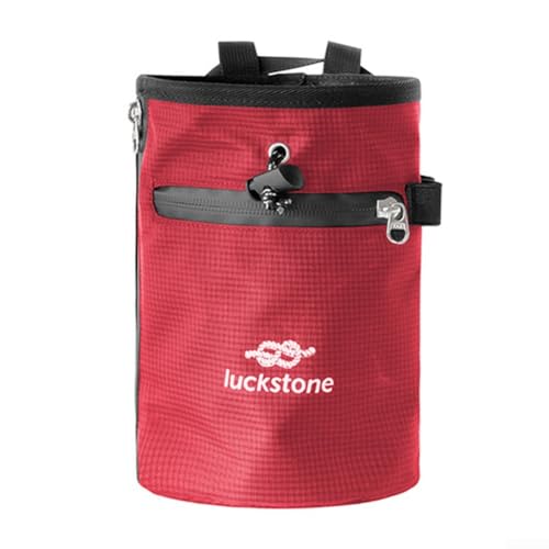 Kreidebeutel für Klettern und Fitnessaktivitäten, verhindert das Verschütten von Kreide mit wasserdichtem Material und Fleece-Innenfutter (rot) von snowchecking