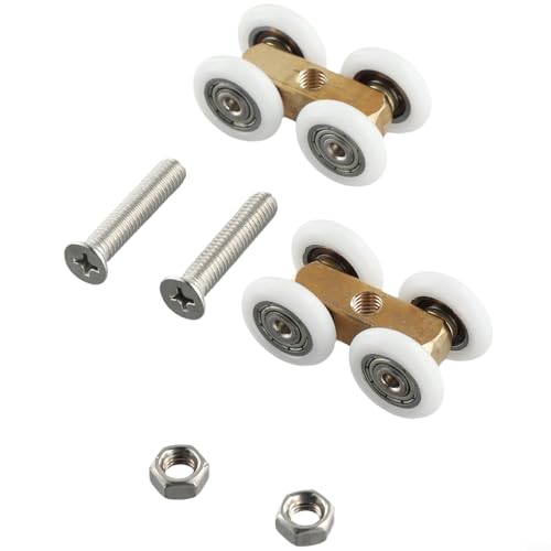 Kupfer-Schiebetürrollen für Duschräume Nylon-Design im praktischen 2er-Pack von snowchecking