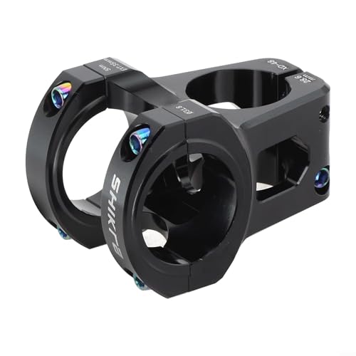 Kurzer Fahrrad-Lenkervorbau, 31, 8 mm, CNC-Aluminiumlegierung, 35 mm Länge, 0-Grad-Winkel für Mountain- und Cross-Country-Fahrräder (schwarz) von snowchecking