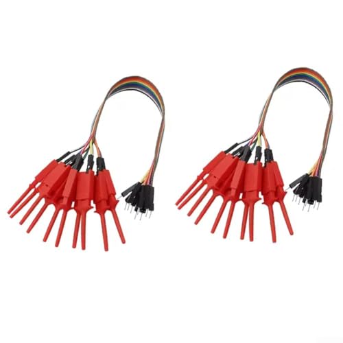 Logic Analyzer Clips, 20 cm Hakenkabel-Set mit 20-poligem Stecker (schwarz) von snowchecking