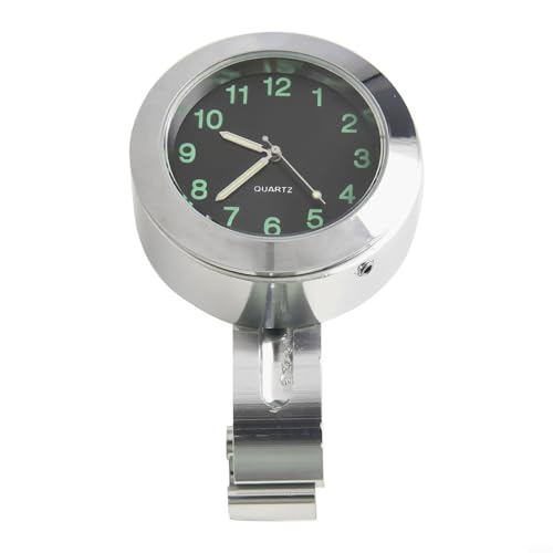 Motorrad-Lenkeruhr und Thermometer, Aluminium-Metall-Zubehör für verbesserte Funktionalität und Stil (Silber) von snowchecking