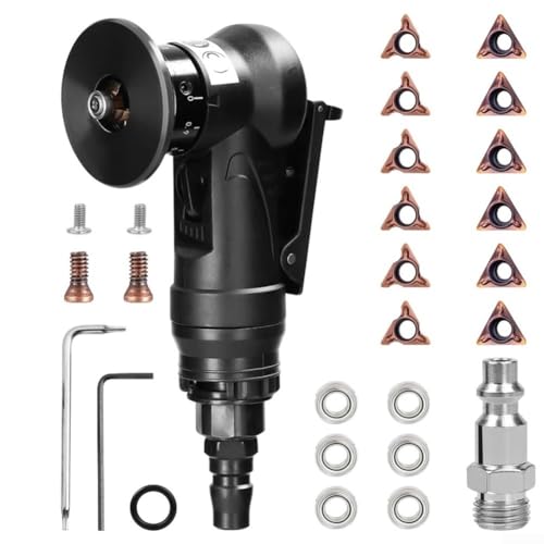 Pneumatisches Mini-Luft-Anfaswerkzeug mit 6R- und 6C-Einsätzen plus 6 Kugellagern für glatte Metallbearbeitung und einstellbare Fasentiefe Pneumatisches Mini-Luft-Anfaswerkzeug mit 6R- und 6C-Einsätzen plus 6 Kugellagern für glatte Metallbearbeitung und einstellbare Fasentiefe von snowchecking