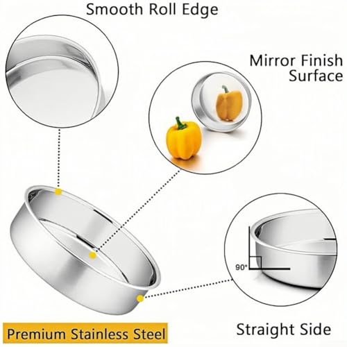 Runde Backform aus Aluminiumlegierung mit abnehmbarem Boden, entworfen für Kuchenherstellung, mehrere Größen, geeignet für verschiedene Rezepte (5,1 cm) von snowchecking