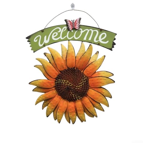 Saisonales Willkommensschild aus Metall mit Sonnenblumen-Motiv, ideal für jeden Anlass Saisonales Willkommensschild aus Metall mit Sonnenblumen-Motiv, ideal für jeden Anlass von snowchecking