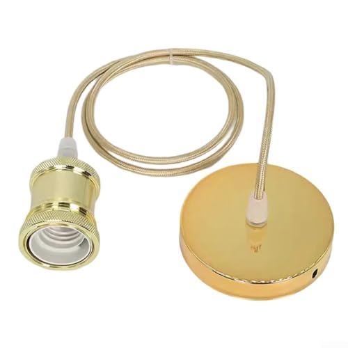 Schlanke Retro-Lampe zum Aufhängen, kompatibel mit vorhandenen Lampenschirmen, erhöht den Charme Ihrer Heimdekoration mühelos (Gold) von snowchecking