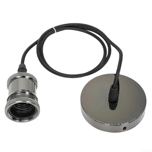 Schlanke Retro-Lampe zum Aufhängen, kompatibel mit vorhandenen Lampenschirmen, erhöht den Charme Ihrer Heimdekoration mühelos (Perlschwarz) von snowchecking
