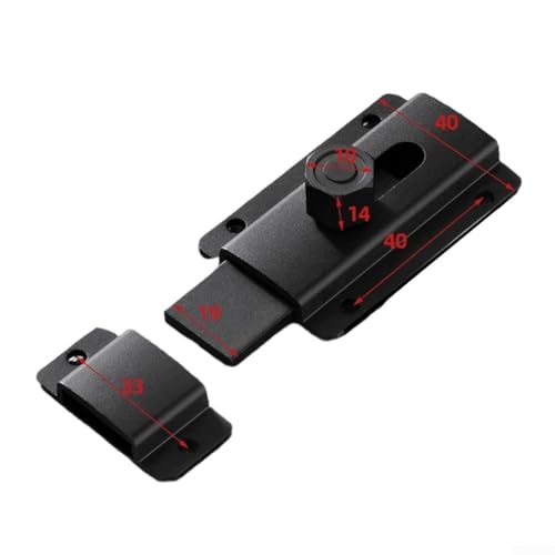 Sicherheits-Türriegel aus Aluminiumlegierung mit massivem Stiftkern und Anti-Lock-Schnalle für starke und stabile Installation an verschiedenen Türtypen (schwarz) von snowchecking