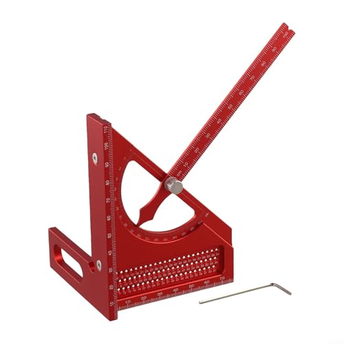 Snowchecking 0–180 Grad Aluminium-Legierung, halbrundes Winkellineal, CNC-gefrästes Mess- und Markierungswerkzeug für präzise Holzbearbeitungsanwendungen (schwarz) von snowchecking