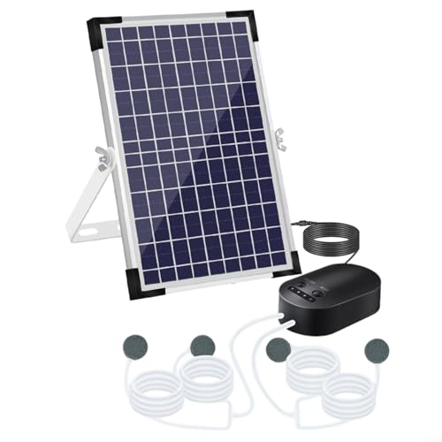 Snowchecking 10 W 10 V solarbetriebener Teichbelüfter Sauerstoffgeber mit 4400 mAh Akku, drei Modi, vier Luftsteine, ABS-Aluminium, kompakt, schwarz, für Garten, Aquarium, Aquarium, Aquarium, bis zu 1 Snowchecking 10 W 10 V solarbetriebener Teichbelüfter Sauerstoffgeber mit 4400 mAh Akku, drei Modi, vier Luftsteine, ABS-Aluminium, kompakt, schwarz, für Garten, Aquarium, Aquarium, Aquarium, bis zu 1 von snowchecking