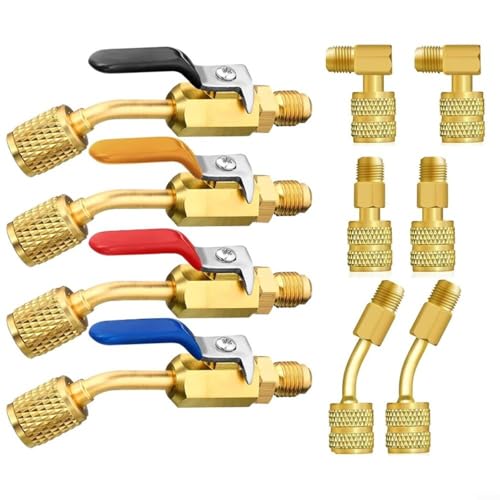 Snowchecking 10-teiliges kleines Split-Adapter-Set, Klimaanlagen-HVAC-Werkzeug-Set für Split-System R410A für R134A R12 R22 Messing-Kugelhahn-Adapter-Set Snowchecking 10-teiliges kleines Split-Adapter-Set, Klimaanlagen-HVAC-Werkzeug-Set für Split-System R410A für R134A R12 R22 Messing-Kugelhahn-Adapter-Set von snowchecking
