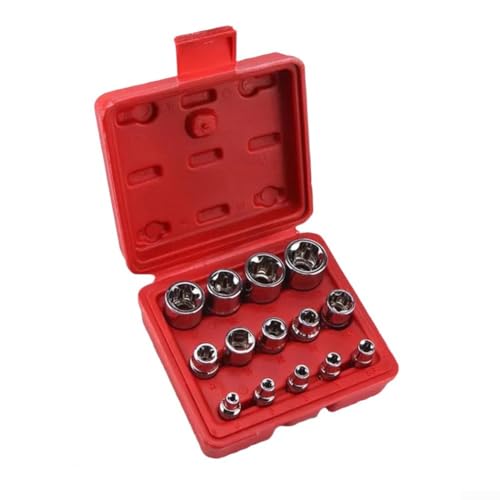 Snowchecking 14-teiliges Steckschlüssel-Set, Multi-Laufwerk, 1,27 cm, 3/8 Zoll, 1/4 Zoll, mit Gehäuse E4 – E24 mit rotem Aufbewahrungskoffer, Steckschlüssel-Set Snowchecking 14-teiliges Steckschlüssel-Set, Multi-Laufwerk, 1,27 cm, 3/8 Zoll, 1/4 Zoll, mit Gehäuse E4 – E24 mit rotem Aufbewahrungskoffer, Steckschlüssel-Set von snowchecking