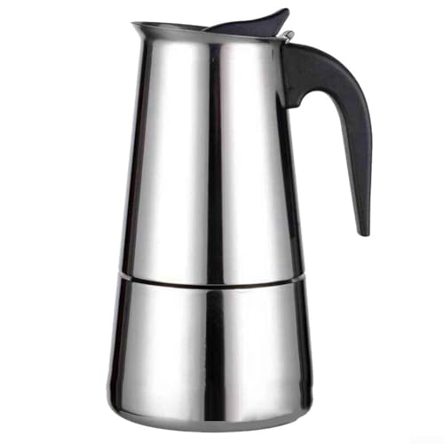 Snowchecking 2/4/6/9 Tassen Mokkakanne Kaffeemaschine, Edelstahl Mokkakanne Maker Kaffeekocher mit hitzebeständigem Griff (450 ml) von snowchecking