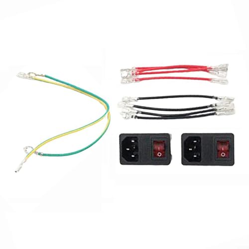 Snowchecking 2 Stück IEC 320 C14 Netzkabelstecker mit integriertem Netzschalter, Rotlichtanzeige, 5 x 20 mm Sicherungshalter für Laborgeräte von snowchecking
