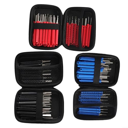 Snowchecking 21-teiliges Werkzeug-Set zum Entfernen von Terminalen, Hartstahl, elektrischer Stiftausdreher-Set für Automobil-Industrieanlagen (schwarz) von snowchecking