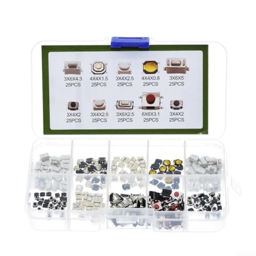 Snowchecking 250 Stück Auto-Touch-Schalter Tasten Staubbox Schalter 10 Spezifikationen Set Snowchecking 250 Stück Auto-Touch-Schalter Tasten Staubbox Schalter 10 Spezifikationen Set von snowchecking