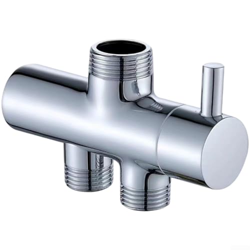 Snowchecking 3-Wege-Dusch-Umstellventil, Wandmontage, Duschventil, Umsteller, Duschkopf, Verteiler, Kupfer, verchromt, runder Körper für Badezimmersysteme (Chrom) von snowchecking